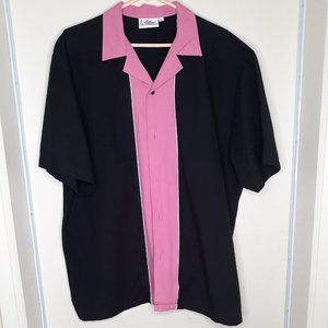 Cruisin USA Bowling Back Panel Dangerous Dames CAMP SHIRT XL Black Pink Trim